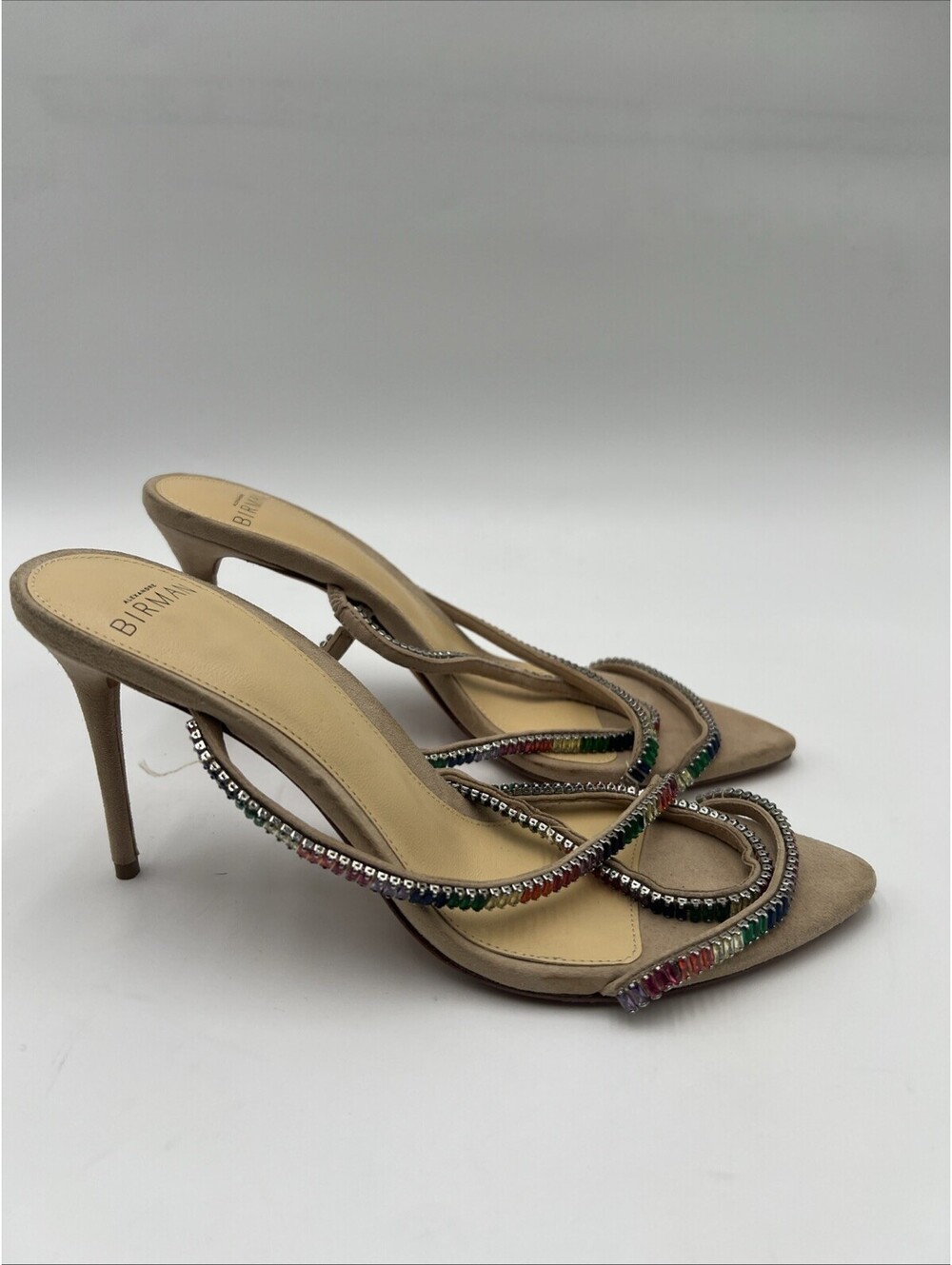 Women’s Alexandre Birman Polly stiletto sandal Beige Suede Size 36